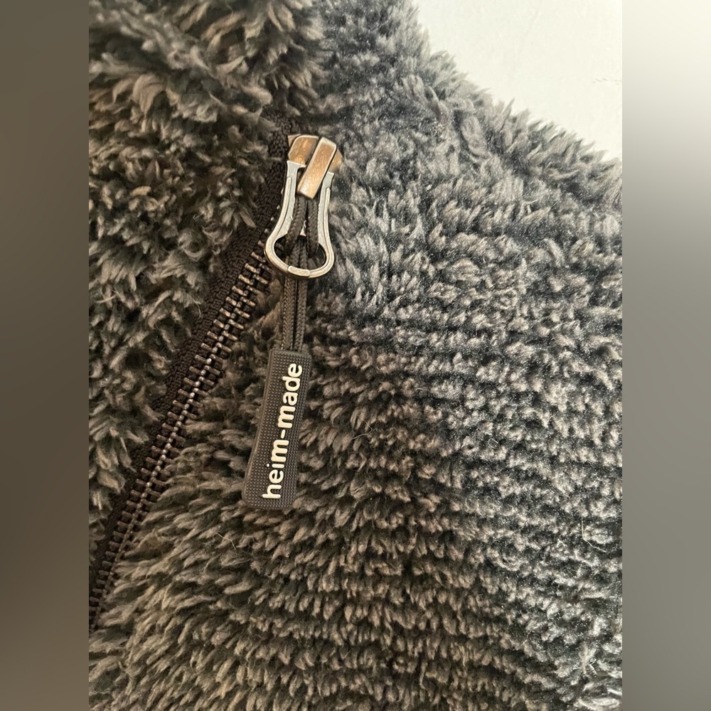 Heim Made Sherpa Fleece Pullover Super Soft & Cozy Lounge Gray Size Medium - Picture 6 of 11